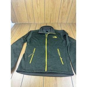 The North Face Mens Windbreaker Jacket Green Heathered Mock Neck Zipper Lined‎ S
